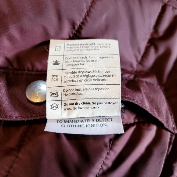 Women's Carhartt Reversible Rain & Wind Resistant Quilted Fleece Vest Wine Med - Picture 11 of 15
